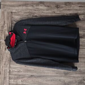 Under armor black and red zip front men's small